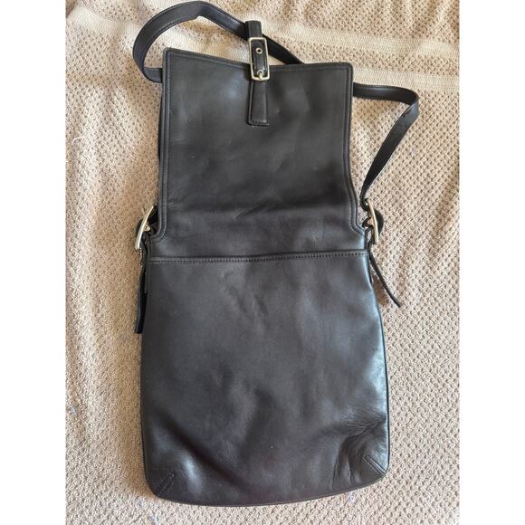 Coach Saddle Crossbody Black Leather Handbag - Picture 5 of 5